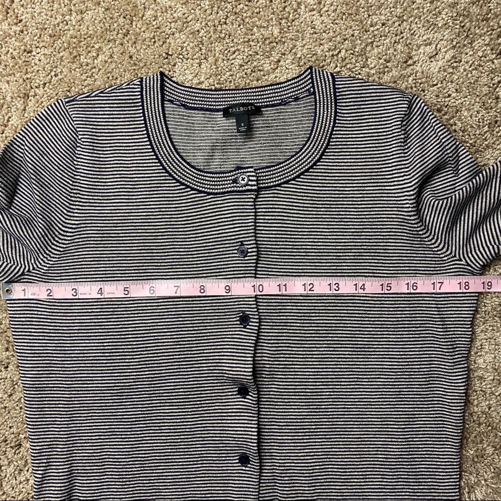 Talbots Midweight Button Down Metallic Cardigan S - image 3